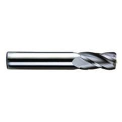 1/2 Dia. x 3 Overall Length 4-Flute .125 C/R Solid Carbide SE End Mill-Round Shank-Center Cut-Uncoated - Industrial Tool & Supply