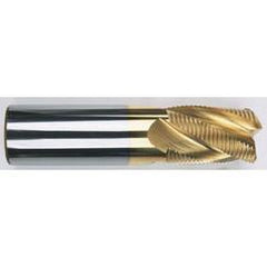 5/16" Dia. - 2-1/2" OAL - Chip Breaker-Solid CBD - TiN-Single End Roughing End Mill - 4 FL - Industrial Tool & Supply