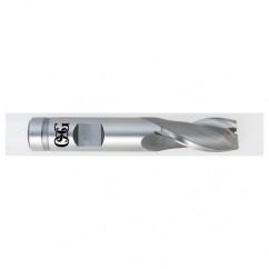 17/32 Dia. x 3-1/8 Overall Length 2-Flute Square End HSSE SE End Mill-Round Shank-Center Cutting-TiCN - Industrial Tool & Supply