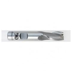 17/32 Dia. x 3-1/8 Overall Length 2-Flute Square End HSSE SE End Mill-Round Shank-Center Cutting-TiCN - Industrial Tool & Supply