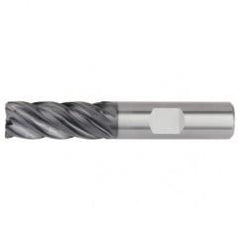 3/8x3/8x7/8x2-1/2 5FL Square Carbide End Mill-Round Shank-AlTiN - Industrial Tool & Supply