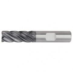 1/2x1/2x1-1/4x3 5FL Square Carbide End Mill-Round Shank-AlTiN - Industrial Tool & Supply