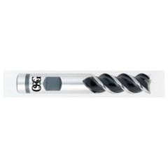 3/8" Dia. - 2-1/2" OAL - Bright VC10-50° Helix - Square End SE EM - 3 FL - Industrial Tool & Supply