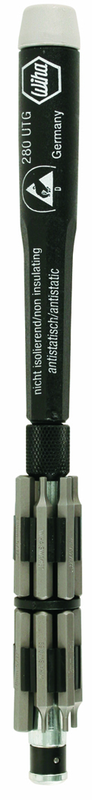 16 Piece - System 4 ESD Safe Micro Bit Set Hex Inch and Metric Bits - #75096 - Includes: ESD Safe Handle; Extension; and Bit Holder - Industrial Tool & Supply
