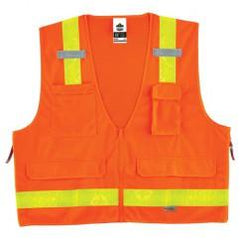 8250ZHG S/M ORANGE SURVEYORS VEST - Industrial Tool & Supply