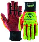 Synthetic Red Reinforced Dotted Double Palm Gloves 2XL - Industrial Tool & Supply