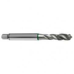 M10x1.5 6H 3-Flute Cobalt Green Ring Semi-Bottoming 40 degree Spiral Flute Tap-Bright - Industrial Tool & Supply
