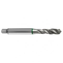 M10x1.5 6H 3-Flute Cobalt Green Ring Semi-Bottoming 40 degree Spiral Flute Tap-Bright - Industrial Tool & Supply