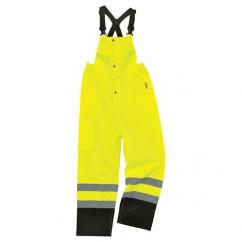 8918BK 2XL LIME BLK BOTT RAIN BIBS - Industrial Tool & Supply