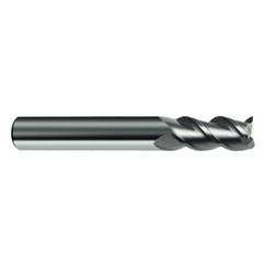 7/16" Dia. - 3" OAL - 45° Helix Bright Carbide End Mill - 3 FL - Industrial Tool & Supply