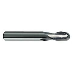 9/16" Dia. - 3-1/2" OAL - 30 Helix Bright CBD Ball Nose EM - 2 FL - Industrial Tool & Supply