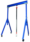 Gantry Crane - Solid steel construction - Large 8" Dia. locking phenolic casters - Adj. Height in 6" increments - 4000 lbs Load Capacity - Industrial Tool & Supply