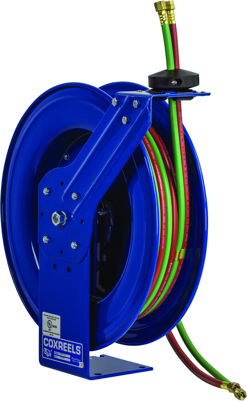 #SHW-N-150 For 1/4" I.D x 50' Oxy-acetylene Hose- Spring Rewind Hose Reel - Industrial Tool & Supply
