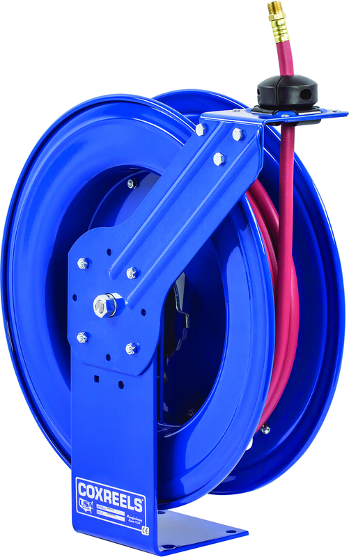#SH-N-350 For 3/8" x 50' Hose Low Pressure Spring Rewind Hose Reel with Super Hub w/ Hose - Industrial Tool & Supply