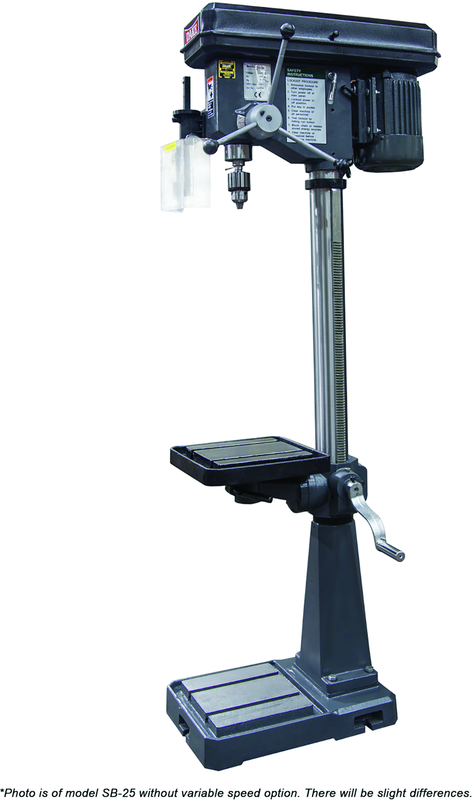 18" Floor Model Variable Speed  Drill Press- SB-25V- 1" Drill Capacity, 1HP, 110V 1PH ONLY Motor - Industrial Tool & Supply