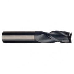 1/2 Dia. x 3 Overall Length 3-Flute Square End Solid Carbide SE End Mill-Round Shank-Center Cut-AlTiN - Industrial Tool & Supply