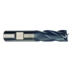 1/4 Dia. x 2-1/2 Overall Length 4-Flute .030 C/R Solid Carbide SE End Mill-Round Shank-Center Cut-AlTiN - Industrial Tool & Supply