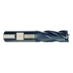 1/4 Dia. x 2-1/2 Overall Length 4-Flute .045 C/R Solid Carbide SE End Mill-Round Shank-Center Cut-AlTiN - Industrial Tool & Supply