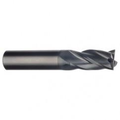 1/4 Dia. x 2-1/2 Overall Length 4-Flute Square End Solid Carbide SE End Mill-Round Shank-Center Cut-TiCN - Industrial Tool & Supply