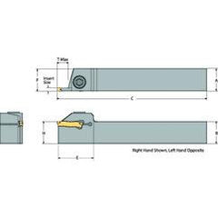 DETGFL85-030D-M14 Left Hand Non-Coolant Toolholder for Turning, Grooving and Partoff - Industrial Tool & Supply