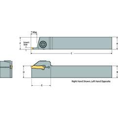 DETGFL85-040D-M18 Left Hand Non-Coolant Toolholder for Turning, Grooving and Partoff - Industrial Tool & Supply