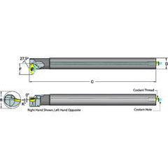 .625 Shank Coolant Thru Boring Bar- 27.5° Lead Angle for DC_T 21.51 Style Inserts - Industrial Tool & Supply