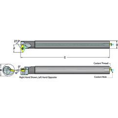 .625 Shank Coolant Thru Boring Bar- 27.5° Lead Angle for DC_T 21.51 Style Inserts - Industrial Tool & Supply