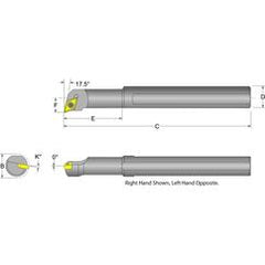 S10R-SDQCL-2 Left Hand 5/8 Shank Indexable Boring Bar - Industrial Tool & Supply