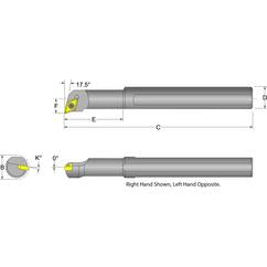 S10R-SDQCR-2 Right Hand 5/8 Shank Indexable Boring Bar - Industrial Tool & Supply