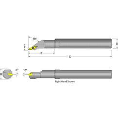 S16T-SVMCR-3 Right Hand 1" Shank Indexable Boring Bar - Industrial Tool & Supply