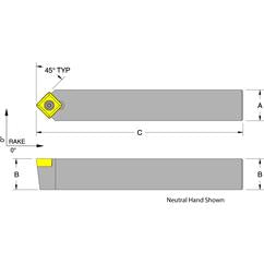 SSDCN08-3A - 1/2 x 1/2" Neutral Toolholder - Industrial Tool & Supply