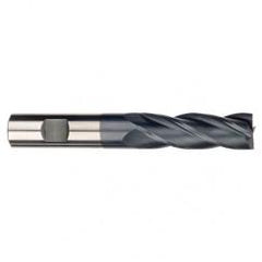 1/2 Dia. x 4 Overall Length 4-Flute Square End Solid Carbide SE End Mill-Round Shank-Center Cut-AlTiN - Industrial Tool & Supply