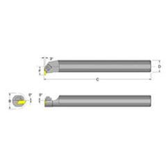 S20U-NER-3 1-1/4" SH; 14" OAL; RH- DorNotch Indexable Threading Boring Bar - Industrial Tool & Supply