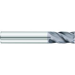 3/8 x 3/8 x 1 x 2-1/2 OAL Square 4 Flute Carbide End Mill - Round Shank-AlCrN Coated - Industrial Tool & Supply