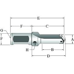 210Y0S-16FM Flanged T-A® Spade Blade Holder - Straight Flute- Series Y - Industrial Tool & Supply
