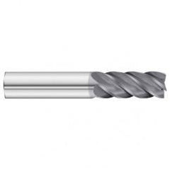 1/2 x 1/2 x 1-1/4 x 3 OAL .030 C/R 5 Flute Carbide End Mill - Round Shank-AlCrN Coated - Industrial Tool & Supply