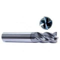 5/8" Dia. - 1-1/4" LOC - 3-1/2" OAL - .030 Radius 4 FL Carbide S/E HP End Mill-AlTiN - Industrial Tool & Supply