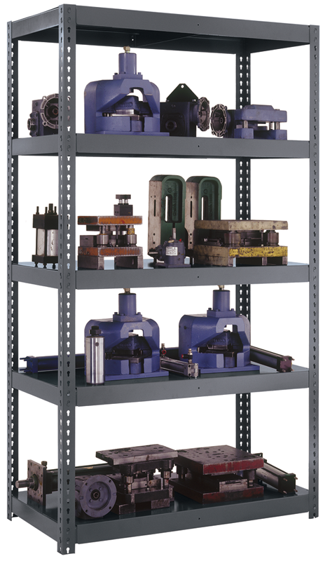 72 x 36 x 84'' - 5-Shelf Boltless Reinforced Shelving Unit (Gray) - Industrial Tool & Supply