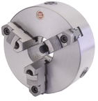 15" 3 Jaw Self Centering Scroll Chuck; Flatback; Steel Body; Top Reversible Jaw - Industrial Tool & Supply