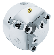 Semi-Steel Lathe Chuck - 8'' L-0 Mount; 3-Jaw; 2 Piece Reversible Jaws - Industrial Tool & Supply