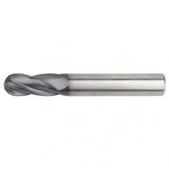 1/2x1/2x2x4 Ball Nose 4FL Carbide End Mill-Round Shank-TiAlN - Industrial Tool & Supply