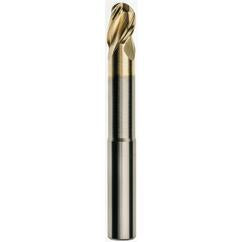 1/2 x 1/2 x 5/8 x 3 w/1-3/8 Reach Ball Nose 3 Flute Carbide M223N Streaker End Mill-ZrN - Industrial Tool & Supply