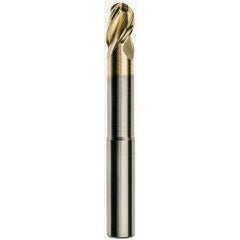 3/4 x 3/4 x 1 x 5 w/2-3/8 Reach Ball Nose 3 Flute Carbide M223N Streaker End Mill-ZrN - Industrial Tool & Supply