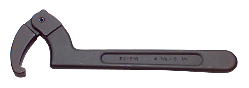 3/4 to 2'' Dia. Capacity - 6-3/8'' OAL - Adjustable Hook Spanner Wrench - Industrial Tool & Supply