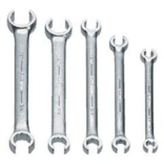 Snap-On/Williams Flare Nut Wrench Set -- 5 Pieces; 6PT Satin Chrome; Includes Sizes: 3/8 x 7/16; 1/2 x 9/16; 5/8 x 11/16; 3/4 x 1; 7/8 x 1-1/8" - Industrial Tool & Supply