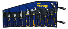 Irwin 8 Pc. Set - all purpose jaw grips on round; flat; sq and hex shapes. Press slide button quickly adjusts lower jaw for more groove positions.  Soft ProTouch handles - Industrial Tool & Supply