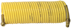 #N38-25A - 3/8 MPT x 25 Feet - Yellow Nylon - 1-Swivel x 1- Rigid Fitting(s) - Recoil Air Hose - Industrial Tool & Supply