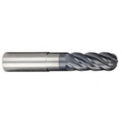 3/4" Dia. - 1" LOC - 4 OAL 5 FL Ball Nose Carbide End Mill-AlCrN-X - Industrial Tool & Supply