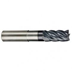 3/8" Dia. - 1/2" LOC - 4" OAL - .030 Radius 5 FL Carbide End Mill-AlCrN-X - Industrial Tool & Supply