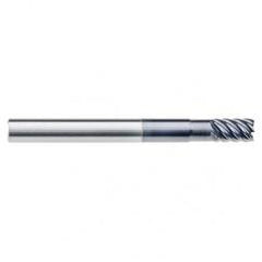 1/4" Dia. - 5/8" LOC - 4" OAL - .015 Radius 6 FL Carbide End Mill-Uncoated - Industrial Tool & Supply